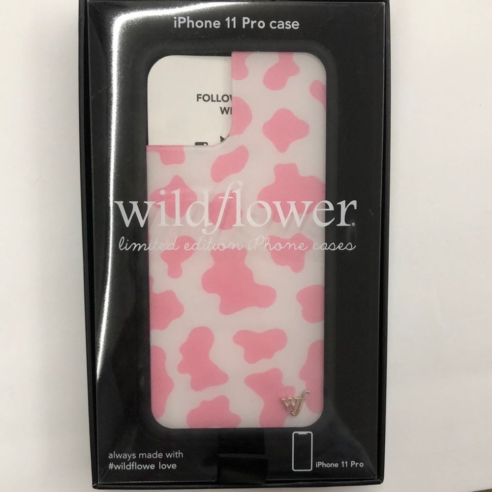 Wildflower pink cow print IPhone 11 Pro phone case